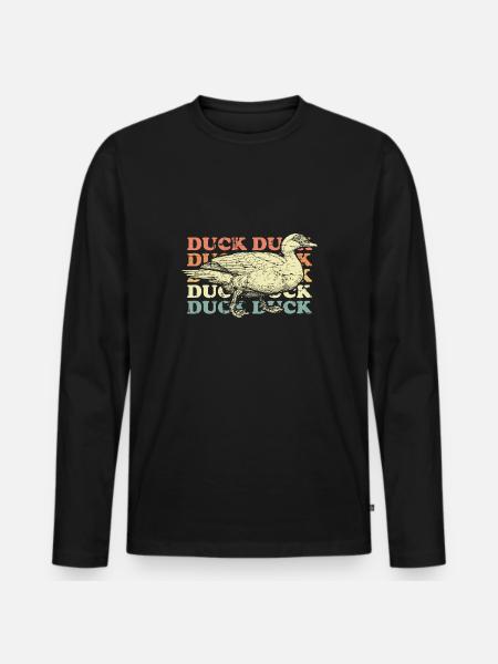 Duck Duck - Men's Premium Organic Long Sleeve Shirt - black
