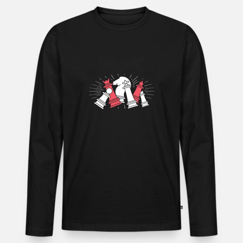 Schach - Männer Premium Bio Langarmshirt - Schwarz