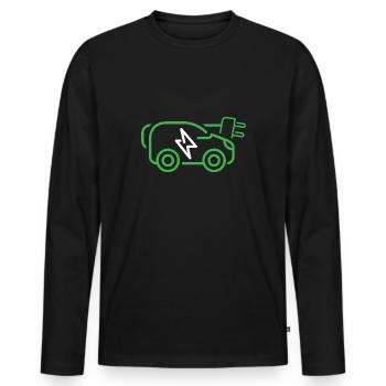 Electric - Men's Premium Organic Long Sleeve Shirt - black - Front - Nico (187cm)