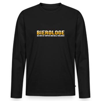 Beer Beer Hops and Malt - Men's Premium Organic Long Sleeve Shirt - black - Front - Nico (187cm)