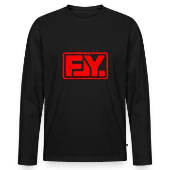 Fly - Men's Premium Organic Long Sleeve Shirt - black - Front - Nico (187cm)
