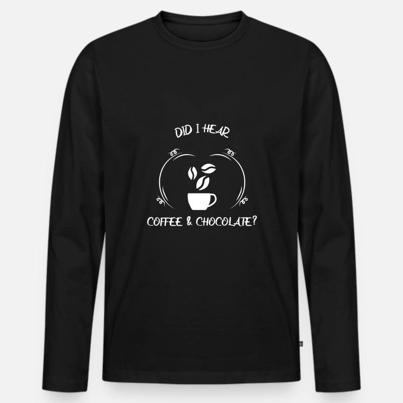 Kaffee Espresso Käffchen & Schokolade - Männer Premium Bio Langarmshirt - Schwarz