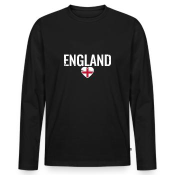 Angleterre Drapeau anglais Anglais - T-shirt manches longues Premium bio Homme - noir - Devant - Nico (187cm)