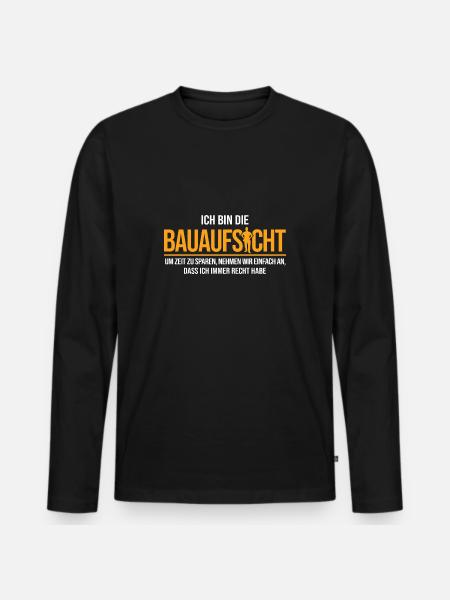 Bauherr Hausbau Baustelle - Männer Premium Bio Langarmshirt - Schwarz
