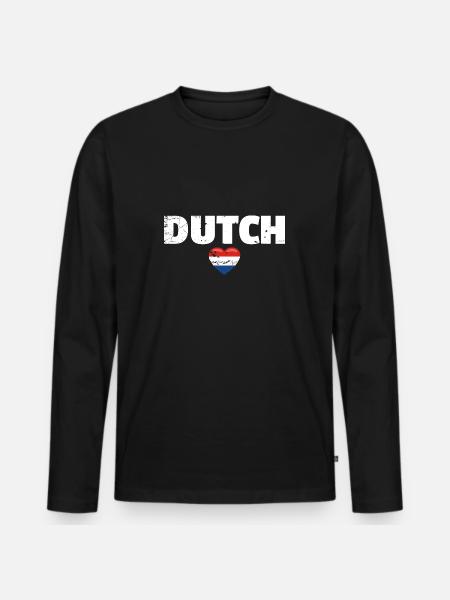 Nederlands Nederland Nederlandse vlag Nederland - Mannen Premium Bio shirt met lange mouwen - zwart