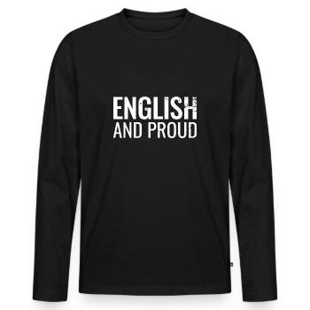 Anglais et fier Angleterre Anglais anglais anglais - T-shirt manches longues Premium bio Homme - noir - Devant - Nico (187cm)