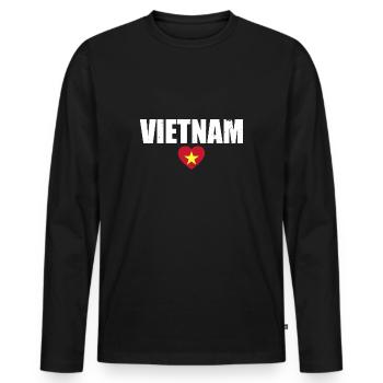 Vietnam Vietnamese flag Vietnamese - Men's Premium Organic Long Sleeve Shirt - black - Front - Nico (187cm)