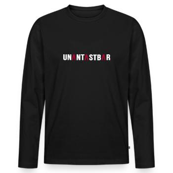 agent unantastbar undercover cool chef - Männer Premium Bio Langarmshirt - Schwarz - Vorne - Nico (187cm)