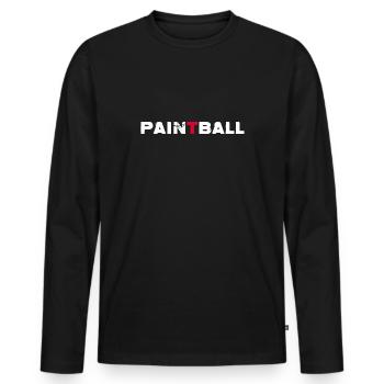 Paintball-Pain Gotha Joueur de paintball - T-shirt manches longues Premium bio Homme - noir - Devant - Nico (187cm)
