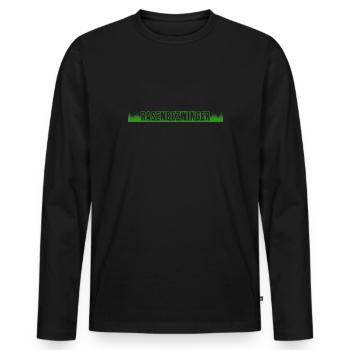 Jardinier tond tonte tondeuse à gazon bord de pelouse - T-shirt manches longues Premium bio Homme - noir - Devant - Nico (187cm)