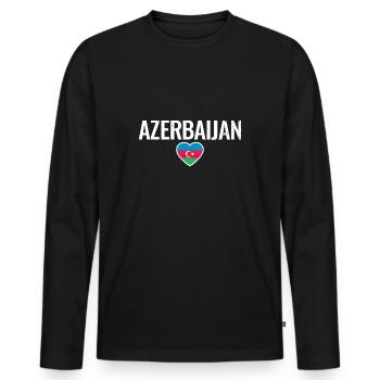 Azerbaïdjan Vintage Azerbaïdjan Drapeau - T-shirt manches longues Premium bio Homme - noir - Devant - Nico (187cm)