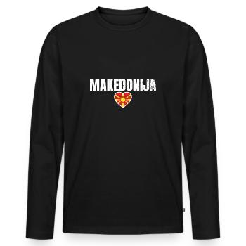 Macedonia North Macedonia Macedonian - Men's Premium Organic Long Sleeve Shirt - black - Front - Nico (187cm)