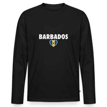 Barbade Barbade Drapeau Barbadien - T-shirt manches longues Premium bio Homme - noir - Devant - Nico (187cm)