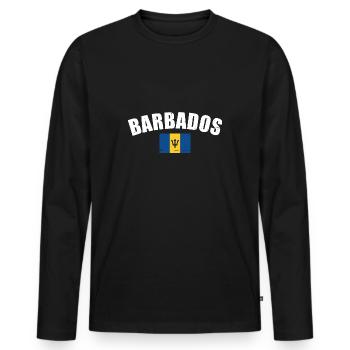 Barbade Barbade Drapeau Barbadien - T-shirt manches longues Premium bio Homme - noir - Devant - Nico (187cm)