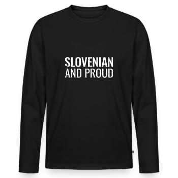 Slovenia Slovenia Slovenian Slovenian - Men's Premium Organic Long Sleeve Shirt - black - Front - Nico (187cm)