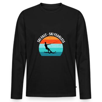 Water skis, water skis, water skiers - Men's Premium Organic Long Sleeve Shirt - black - Front - Nico (187cm)