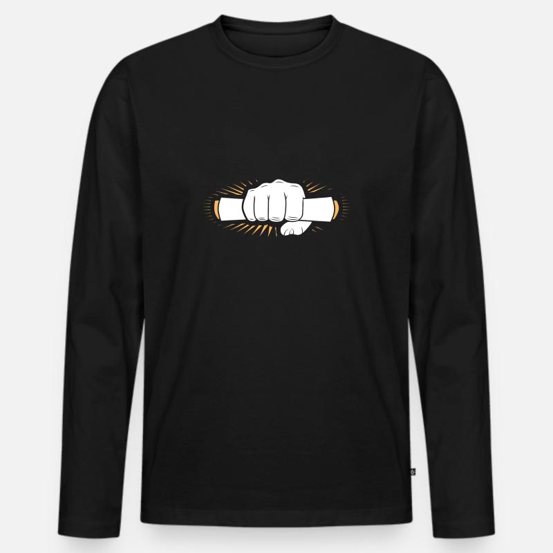 Doktortitel - Männer Premium Bio Langarmshirt - Schwarz