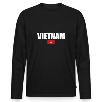 Vietnam Vietnamese flag Vietnamese - Men's Premium Organic Long Sleeve Shirt - black - Front - Nico (187cm)