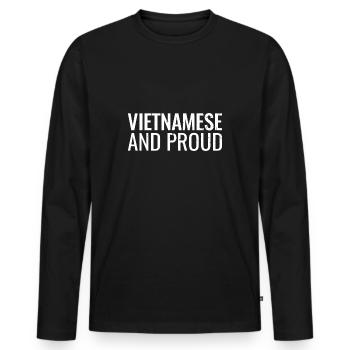 Vietnamese And Proud Vietnam Vietnamese - Men's Premium Organic Long Sleeve Shirt - black - Front - Nico (187cm)