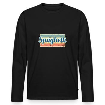 spaghetti - Men's Premium Organic Long Sleeve Shirt - black - Front - Nico (187cm)