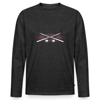 Angeln - Männer Premium Bio Langarmshirt - Anthrazit meliert - Vorne - Nico (187cm)
