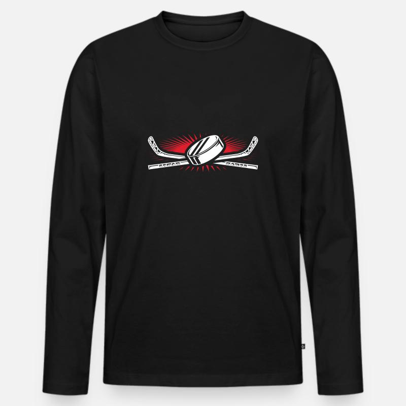 Eishockey - Männer Premium Bio Langarmshirt - Schwarz