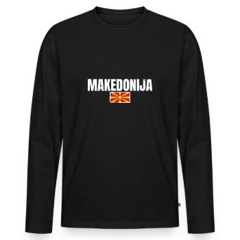 Macedonia North Macedonia Macedonian - Men's Premium Organic Long Sleeve Shirt - black - Front - Nico (187cm)