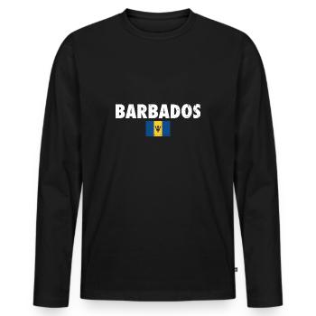 Barbade Barbade Drapeau Barbadien - T-shirt manches longues Premium bio Homme - noir - Devant - Nico (187cm)