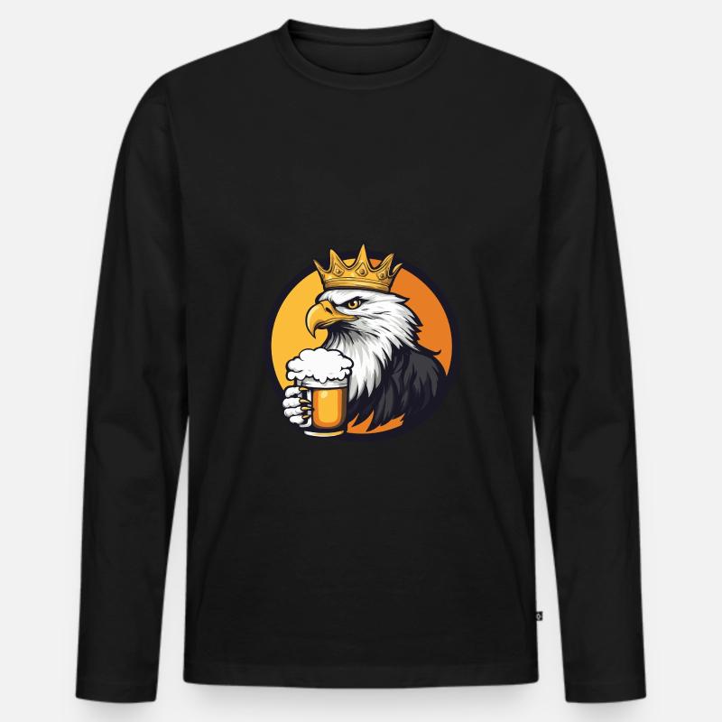 Adler Bier - Männer Premium Bio Langarmshirt - Schwarz