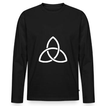 Celtic knot Celtic white symbol - Men's Premium Organic Long Sleeve Shirt - black - Front - Nico (187cm)
