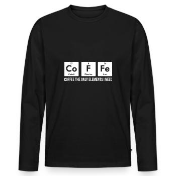 Chemistry Periodic Table Chemistry Coffee - Men's Premium Organic Long Sleeve Shirt - black - Front - Nico (187cm)