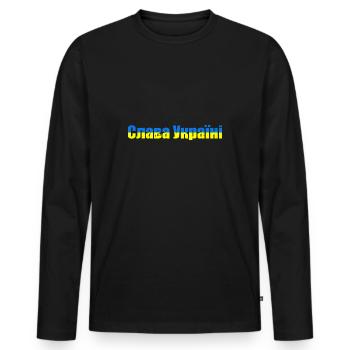 Ruhm Der Ukraine Ukrainischer Stolz Flagge - Männer Premium Bio Langarmshirt - Schwarz - Vorne - Nico (187cm)