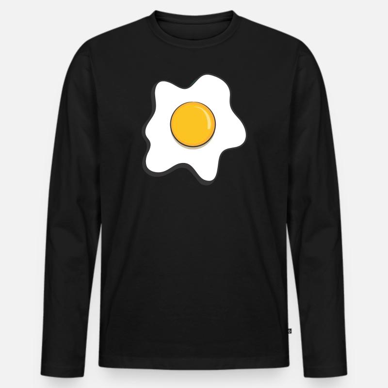 Spiegelei - Männer Premium Bio Langarmshirt - Schwarz