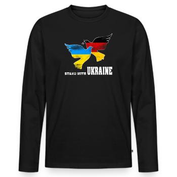 Ukraine - T-shirt manches longues Premium bio Homme - noir - Devant - Nico (187cm)