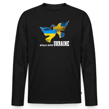 Ukraine - Männer Premium Bio Langarmshirt - Schwarz - Vorne - Nico (187cm)