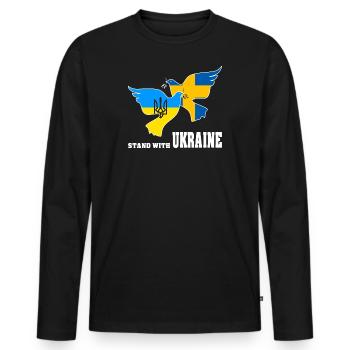 Ukraine - Men's Premium Organic Long Sleeve Shirt - black - Front - Nico (187cm)