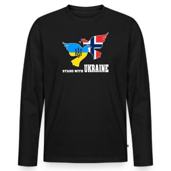 Ukraine - Men's Premium Organic Long Sleeve Shirt - black - Front - Nico (187cm)