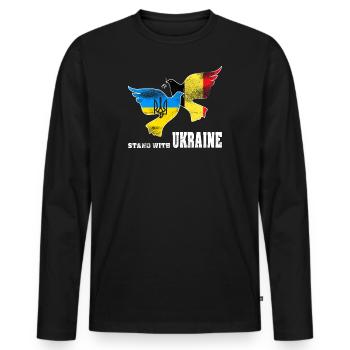 Ukraine - T-shirt manches longues Premium bio Homme - noir - Devant - Nico (187cm)