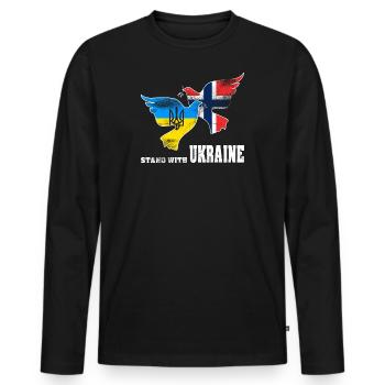 Ukraine - Men's Premium Organic Long Sleeve Shirt - black - Front - Nico (187cm)