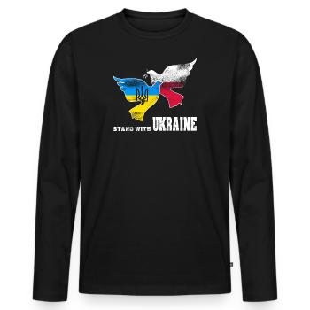 Ukraine - Men's Premium Organic Long Sleeve Shirt - black - Front - Nico (187cm)