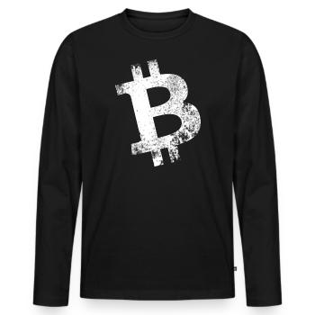 Bitcoin Crypto - T-shirt manches longues Premium bio Homme - noir - Devant - Nico (187cm)
