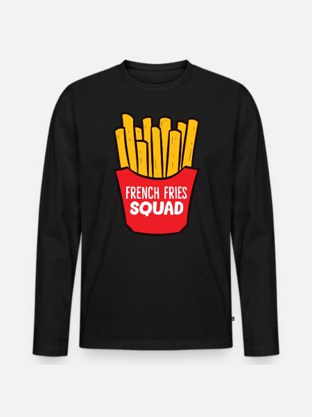 Fries - French Fries Squad - Men's Premium Organic Long Sleeve Shirt - black