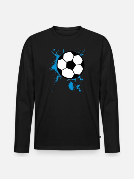 Fußball Splash 3c - Männer Premium Bio Langarmshirt - Schwarz