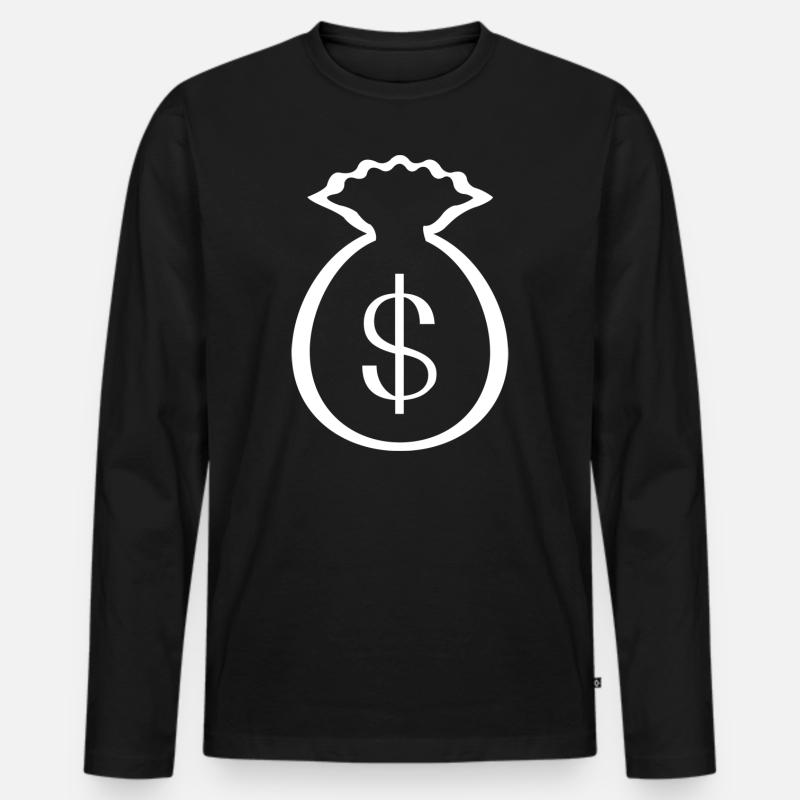 Geldsack - Männer Premium Bio Langarmshirt - Schwarz