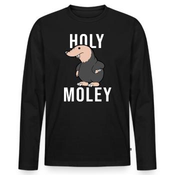 Maulwurf - Männer Premium Bio Langarmshirt - Schwarz - Vorne - Nico (187cm)