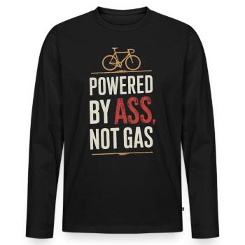 Pedal power: buttocks instead of gas - Men's Premium Organic Long Sleeve Shirt - black - Front - Nico (187cm)