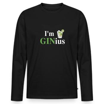 Gin - Männer Premium Bio Langarmshirt - Schwarz - Vorne - Nico (187cm)
