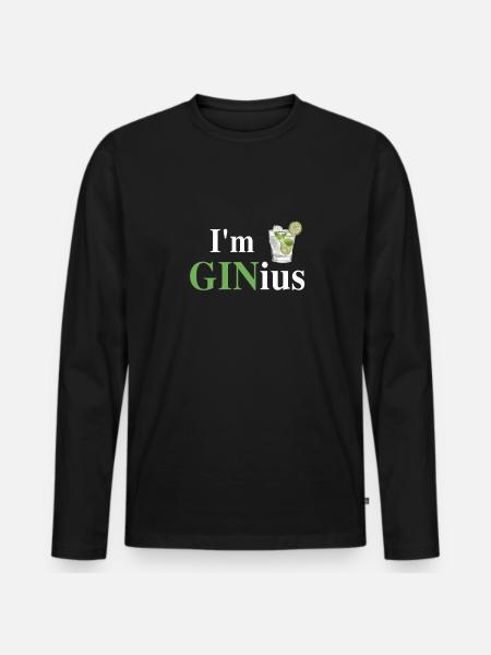 Gin - Männer Premium Bio Langarmshirt - Schwarz