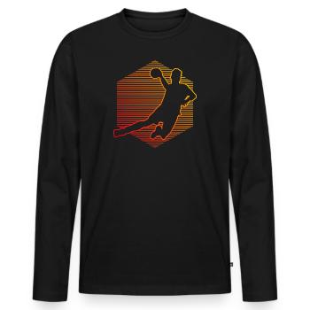 Handball players Handball Handball handball handball - Men's Premium Organic Long Sleeve Shirt - black - Front - Nico (187cm)