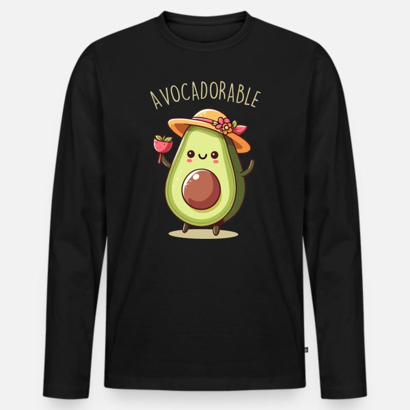 Avocadofähig - Männer Premium Bio Langarmshirt - Schwarz